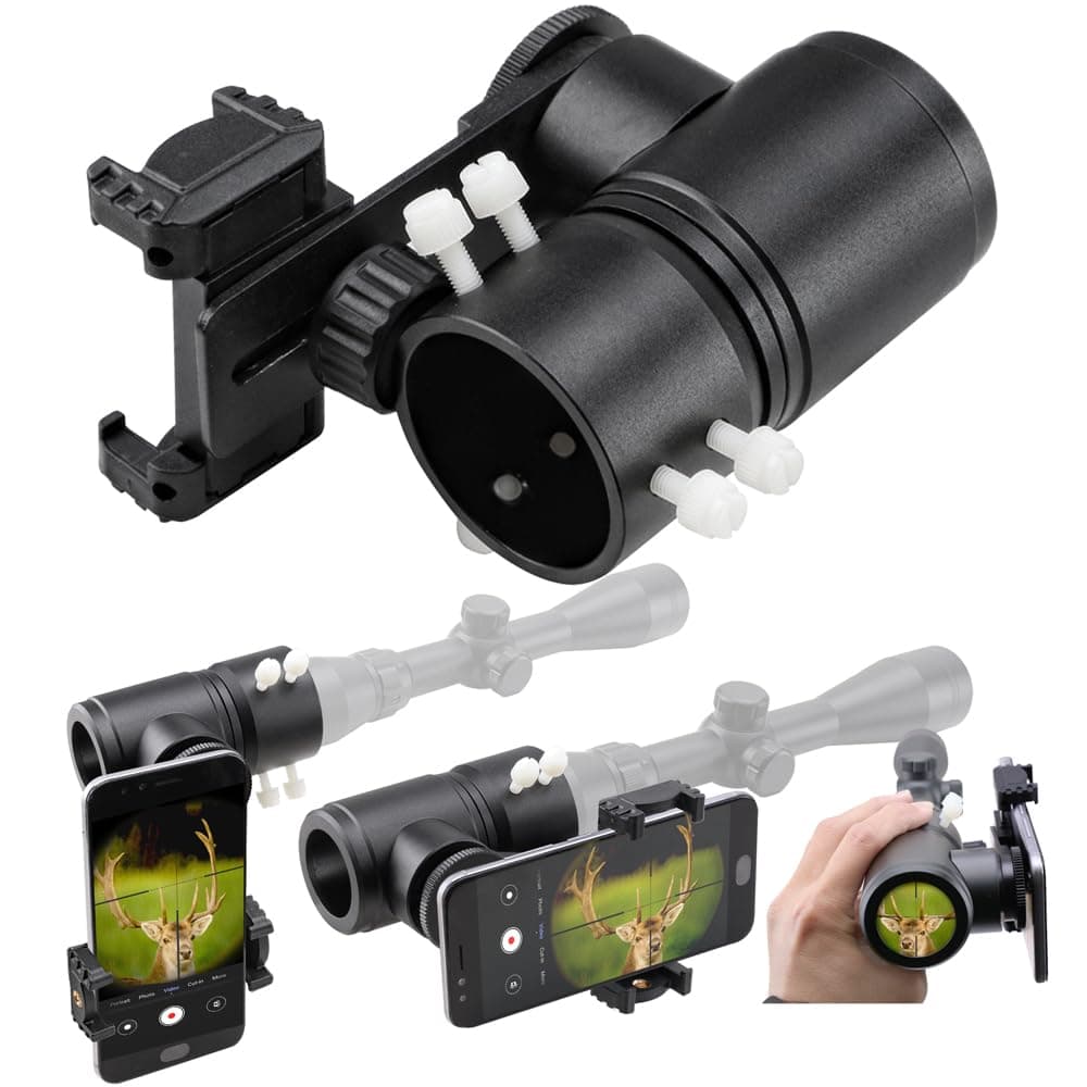 Scope Mount Camera Adapter - Aluminum Frame Smartphone Camera & Photo Adapter - Dual Angles For observation - Compatible with Eyepiece Outer Diameter 38mm to 46mm