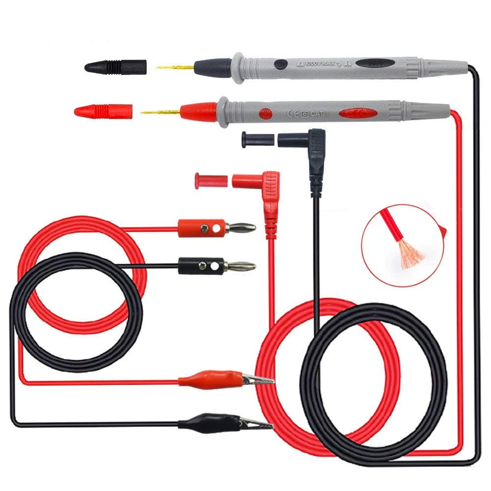 Senven Multimeter Test Kit (2 sets), Includes Alligator Clip Test Leads, Probe Test Leads, for Laboratory, Electrical Testing