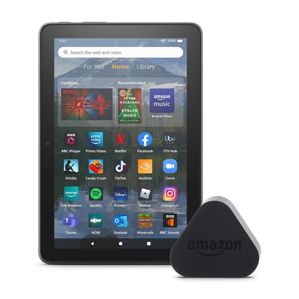 Amazon Fire HD 8 tablet 8" HD Display 32 GB Black (2024 release) – with ads + Amazon 5W USB Original Charger and Power Adapter