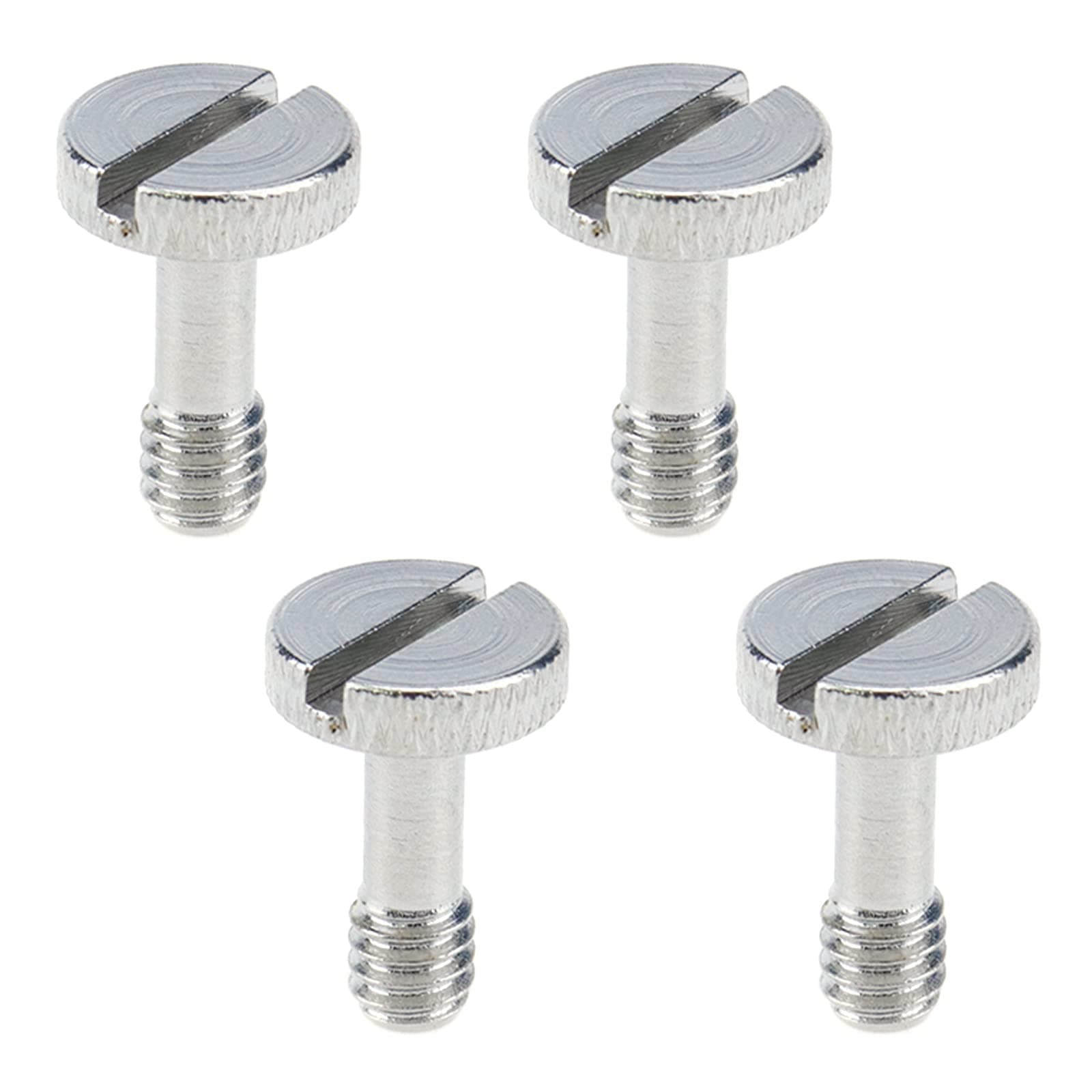 MY MIRONEY 4-Pack 1/4 Inch Camera Quick Release Screw Metal Tripod Screw Adapter Connecter Slotted Screw for DSLR Camera, Type 1
