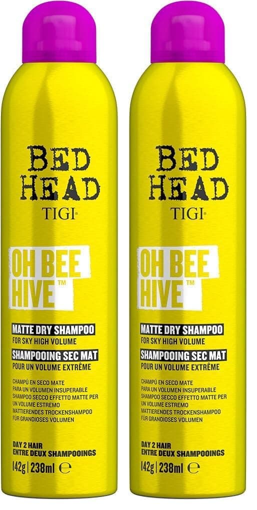 Bed Head by TIGI Oh Bee Hive Dry Shampoo Multipack – 2-Pack Lightweight, Oil & Grease Absorbing Hair Refresh, Instant Clean Without Washing, Add Volume, Texture and Refreshes Style with Matte Finish