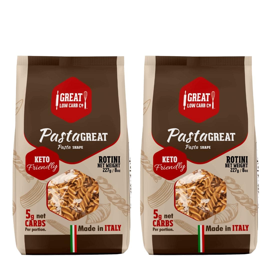 2 Packs Great Low Carb Bread Co., Rotini, 8oz, Low Carb Pasta