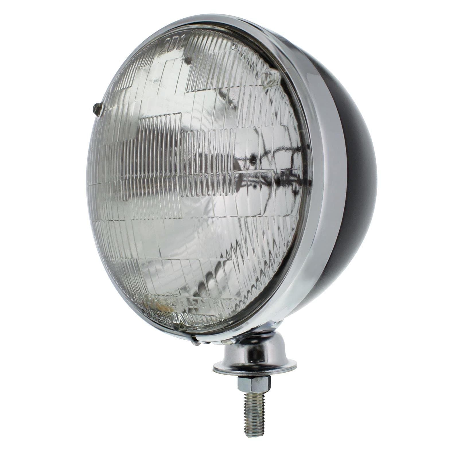 Pair Dietz 7" Black Head Light Sealed Beam Headlight Assembly Bullet