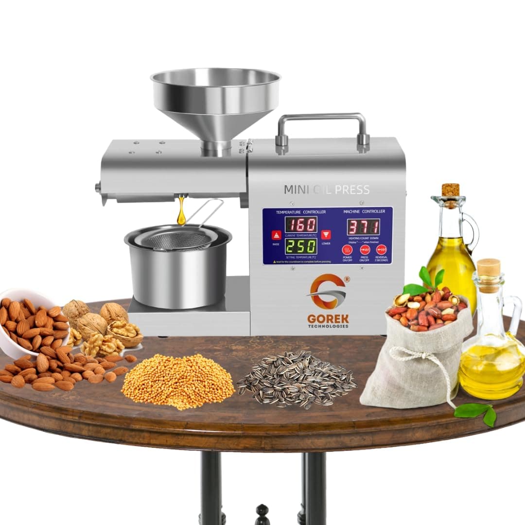 Gorek Technologies Gt-O2N Mini Oil Maker/Press Machine 600 Watts DC Motor, White