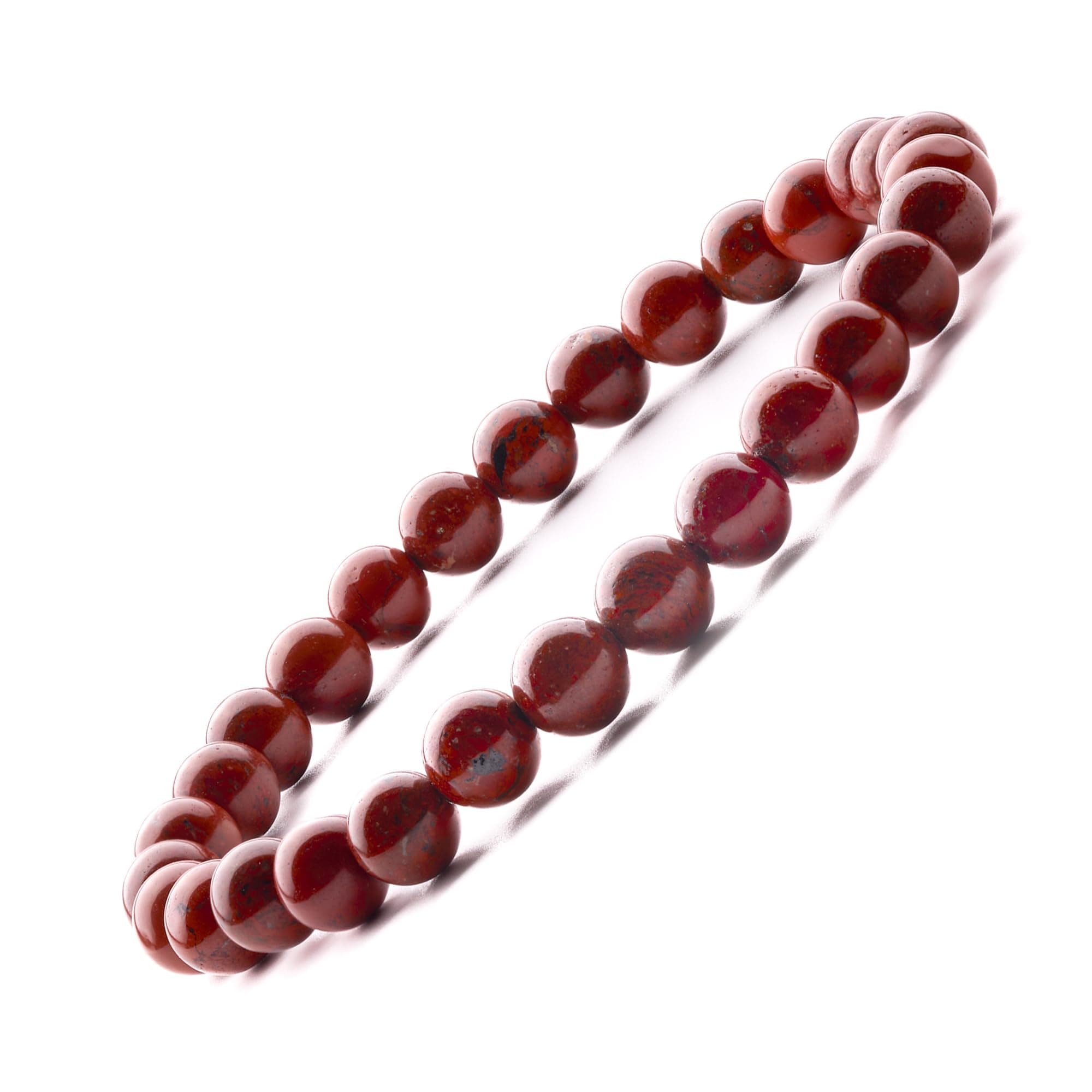 Plus Value Red Jasper Bracelet for Ideas and Performance Charm Crystal Bracelet for Men Women Boys and Girls (Beads Size: 6mm, Jute Bag)