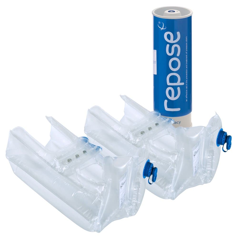 ReposePressure Relieving Foot Protector Plus with Manual Pump - Inflatable Pressure Cushion for Feet and Heels - Aids in the Prevention of Foot Ulcers - Standard Size, Pair