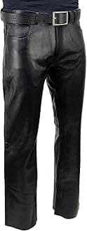 Men's Classic Fit Leather Pants (LKM5790-BLK-38_Black_38)