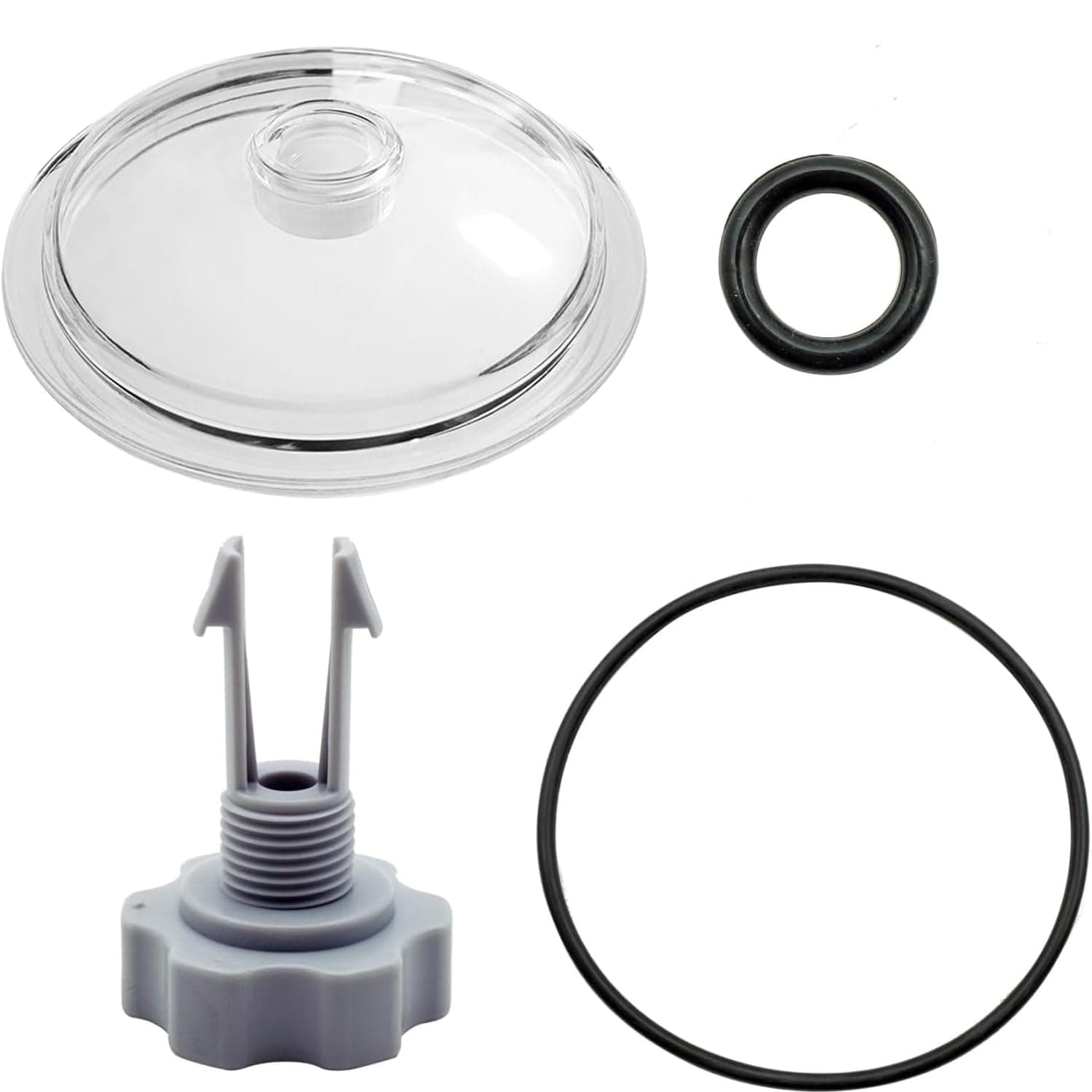 Galeith Pool Leaf Trap Cover Lid Compatible with Intex 12" Sand Filter Pump - Replacement SF80110-1 Leaf Trap Cover, O-Ring, and Valve for Intex Filter Basket Lid and Pool Pump Filter.
