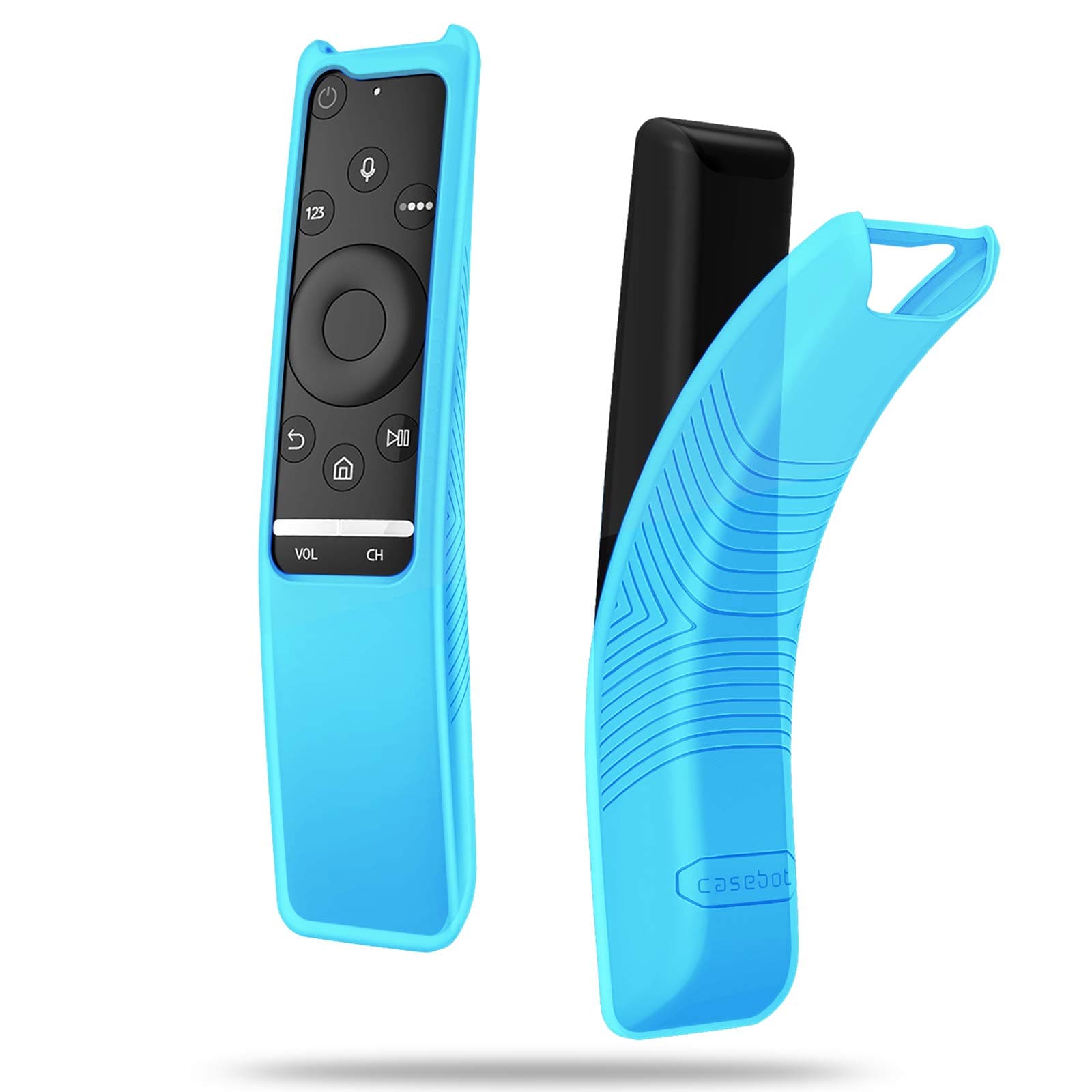 Fintie Protective Case Compatible Samsung Smart TV Remote Controller BN59 Series, CaseBot Light Weight Kids-Friendly Anti Slip Shock Proof Silicone Cover, Sky Blue-Glow