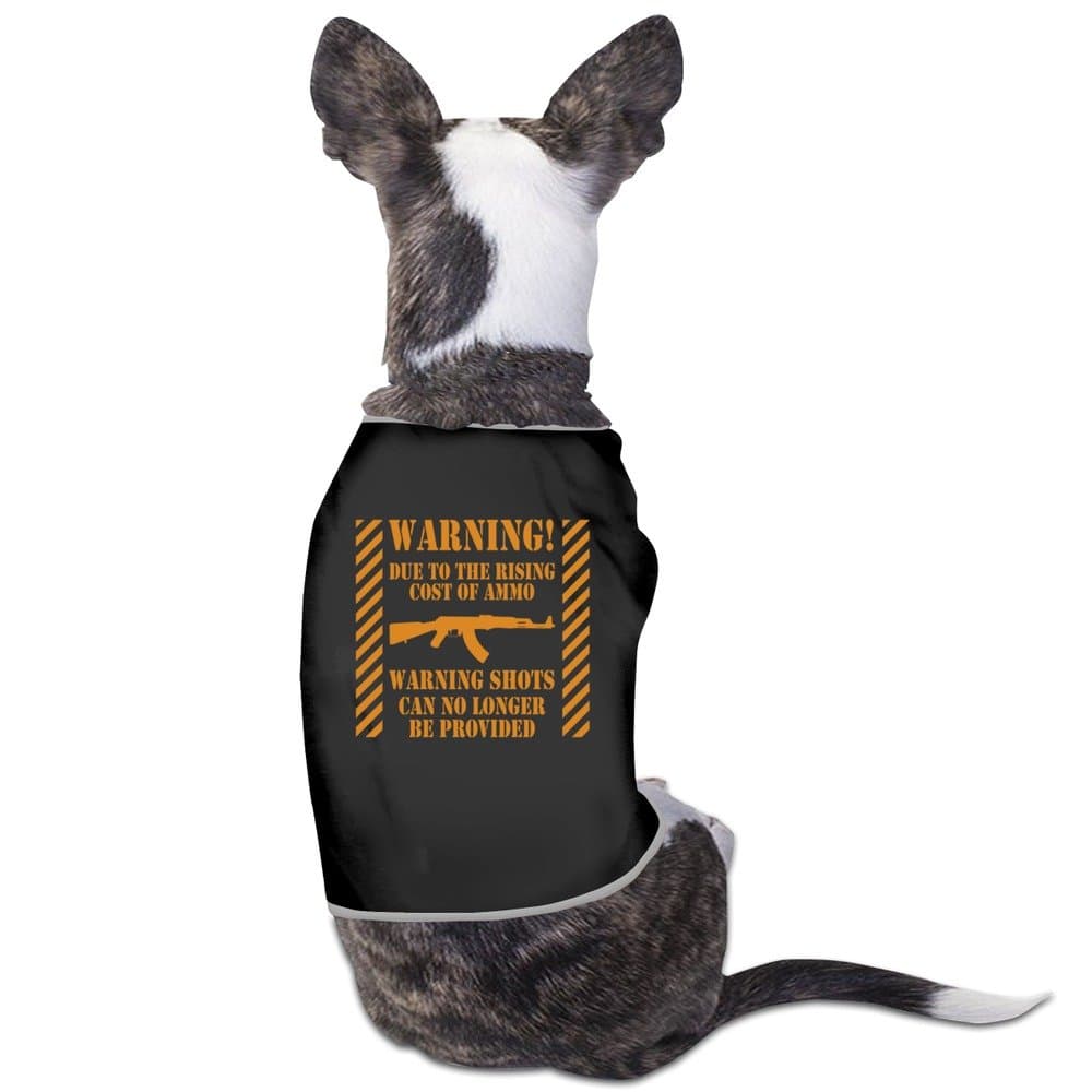 Gun Warning! L Cute Dog Shirt
