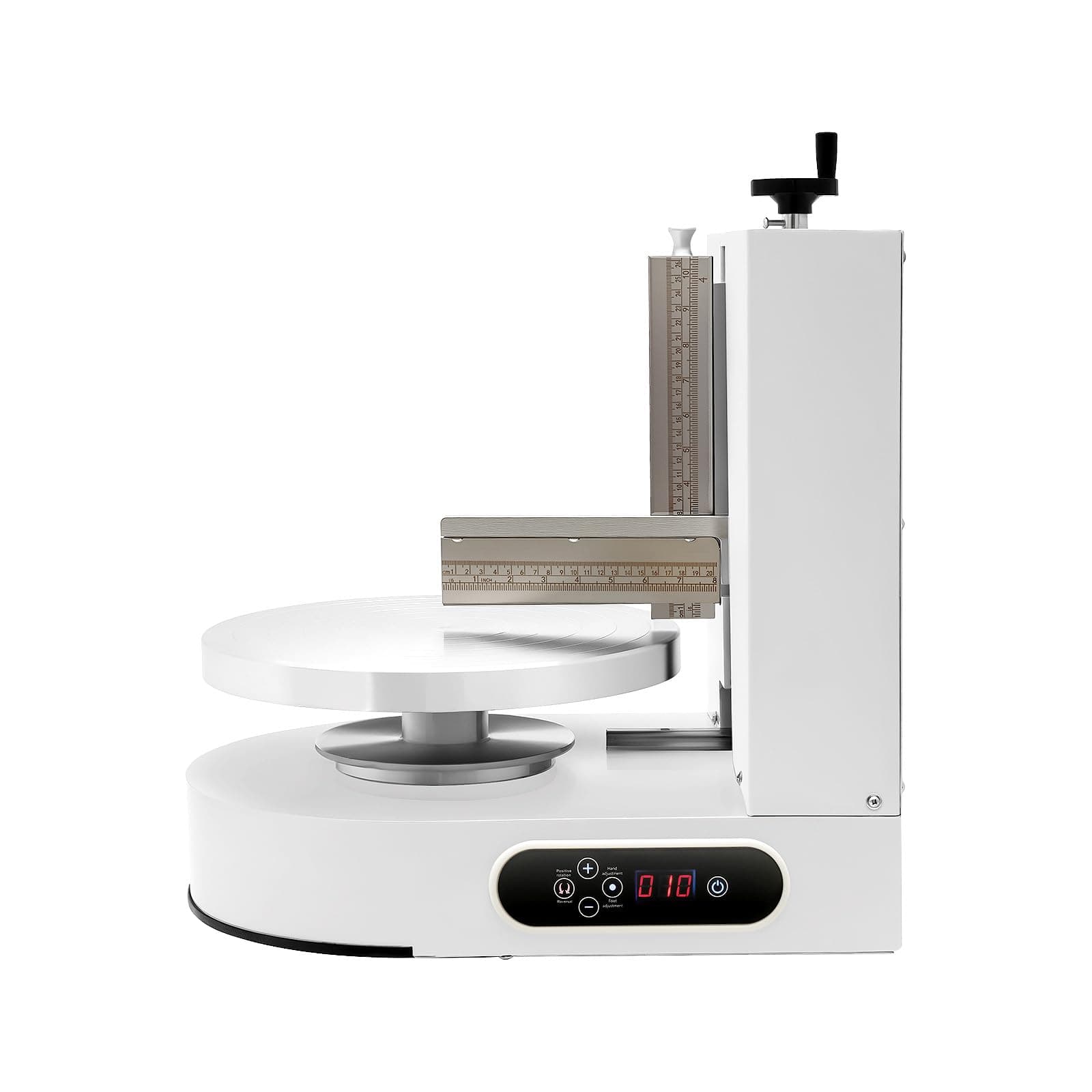 Cake Decorating Machine, 200W Cake Cream Spreading Machine 60-320rpm Rotating Speed Automatic Cake Cream Spreading Machine with LCD Display for 4-12 inch Cakes (White)