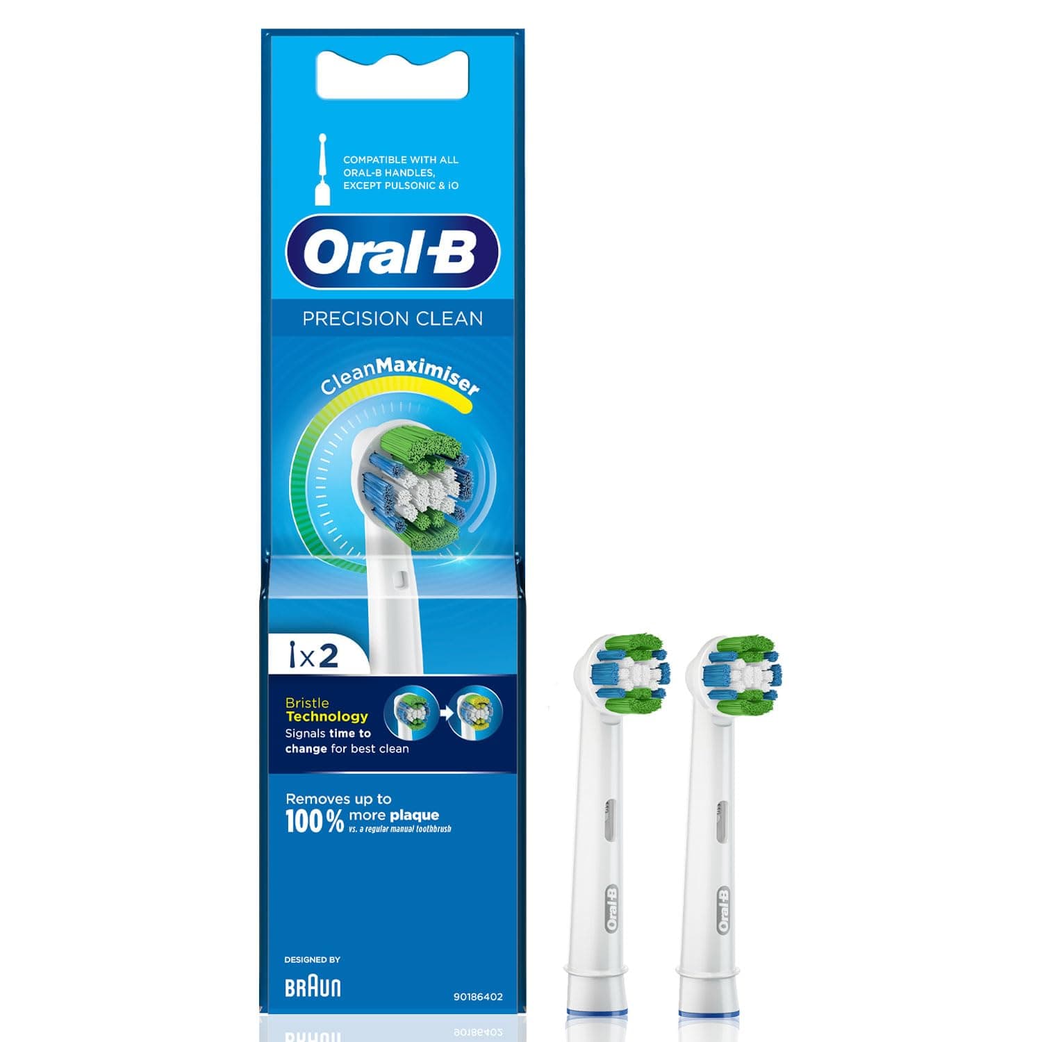Oral-B ORIGINAL Precision Clean Electric Toothbrush Soft Replacement Brush [10X POWERFUL THAN COMPATIBLE PRODUCTS] For Vitalty,Pro,Smart Series, 2 refills, Daily clean & Gum health