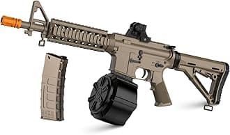 Electric Gel Toys New M4A1,Semi & Full Automatic Mode Splat-Blaster with FPS 280 and 100 Feet for Outdoor Team Game,Ages 14+,Sandy