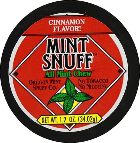 Oregon Mint Snuff Co. - Mint Snuff All Mint Chew Cinnamon Flavor 1.2oz Tin (5 Cans)