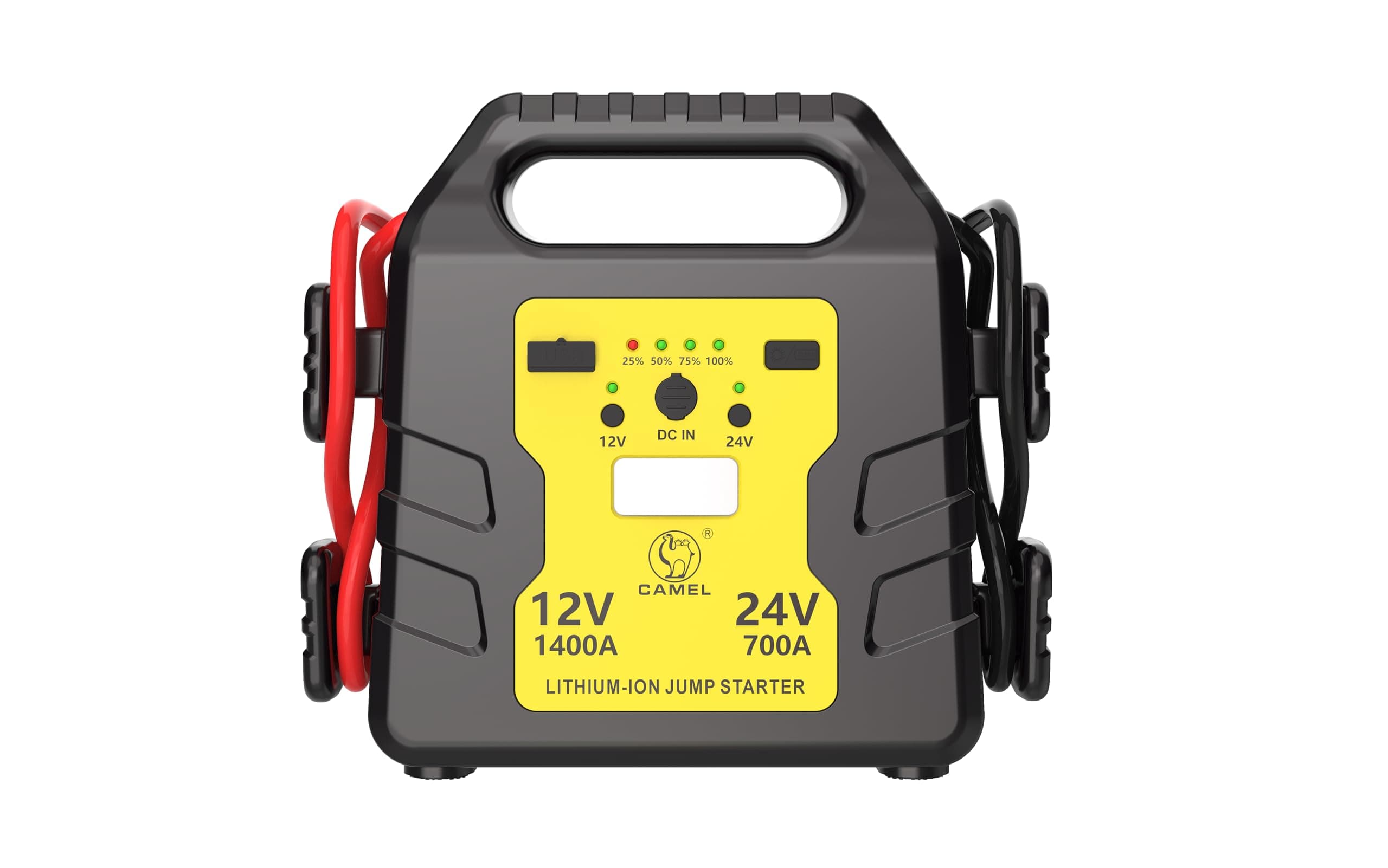 12V/24V Lithium-ion Jump Starter, Peak Current 12V/1400A, 24V/700A Battery Booster Pack with Jumper Cables, USB and DC Ports Power; Combo Jump Starter for 4WD’s, Medium Trucks, Buses