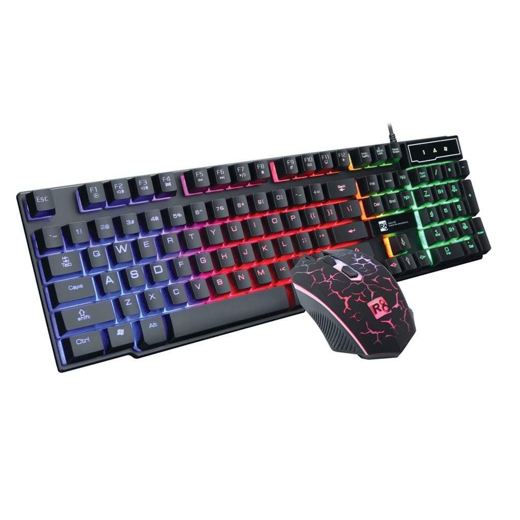 Gaming Keyboard and Mouse Combo, Backlit Led Keyboard and Color Changing Mouse