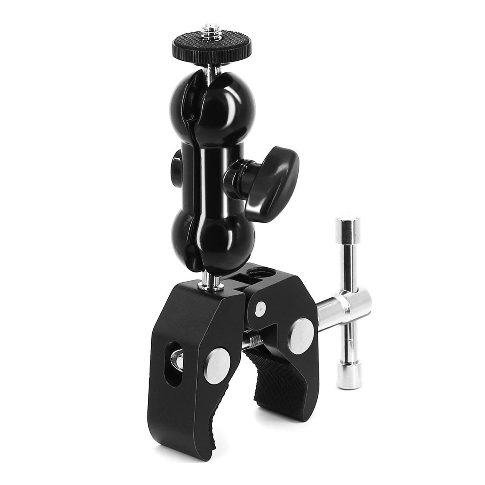 SLOW DOLPHIN Super Clamp w/1/4 and 3/8 Thread - Double Ballhead Arm Adapter - DSLR Camera/Field Monitor/LED Mount