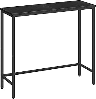 HOOBRO Console Table, Slim Console Table for Hallway, Metal Frame, Compact Display Table, Sofa Table for Small Spaces, Entryway, Living Room, Sturdy, Black EBK75XG01