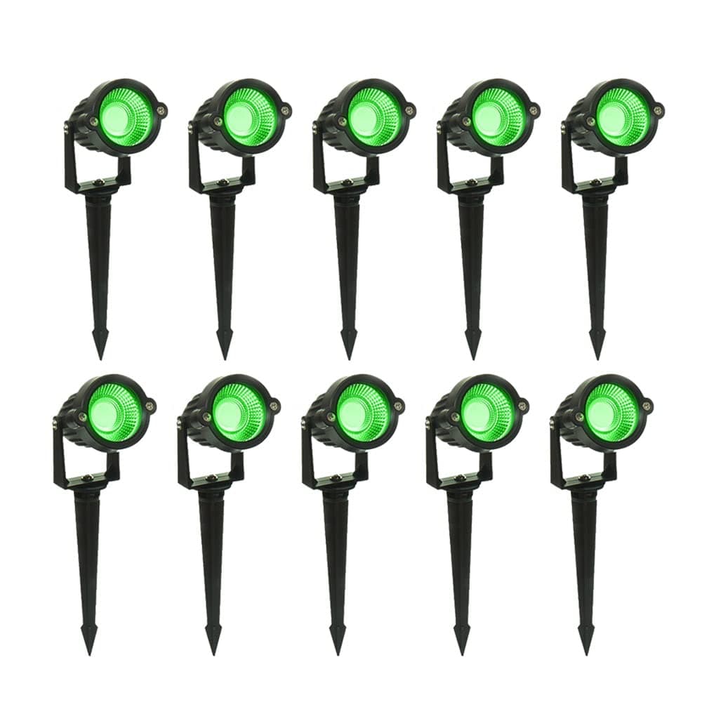 DMAK Multi Traders 3 Watt Waterproof Spike LED Garden Light for Outdoor Purposes (Green,Aluminium), IP65 Waterproof, Rustproof Lights for Garden, Parking Area, Malls, Pack of 10