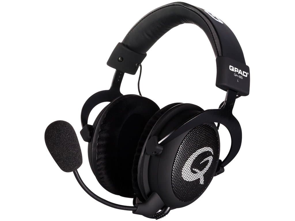 QPAD QH-85 Pro Gaming Headset with Open Ear Cups Design, Black