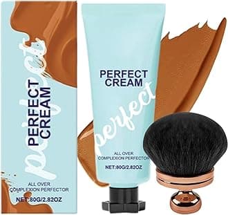 All Over Complexion Perfector, Concealing Foundation Perfecting Cream, Waterproof Long Lasting Even Skin Tone, for Even Skin Tone, Covers Scars, Supreme Cream Body Makeup Brush (Medium Tan)