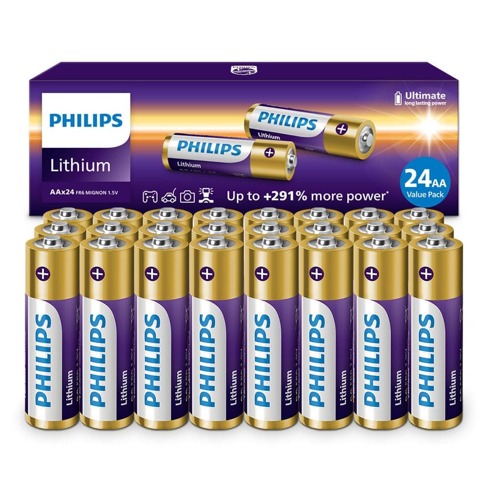 Lithium Batteries AA 24 Pack, Ultimate Long-lasting 1.5v l91 Lithium Double A Battery, +291% More Power For High-Drain Devices, Blink Outdoor Camera Battery, Alarm Systems, [Non-Rechargeable].