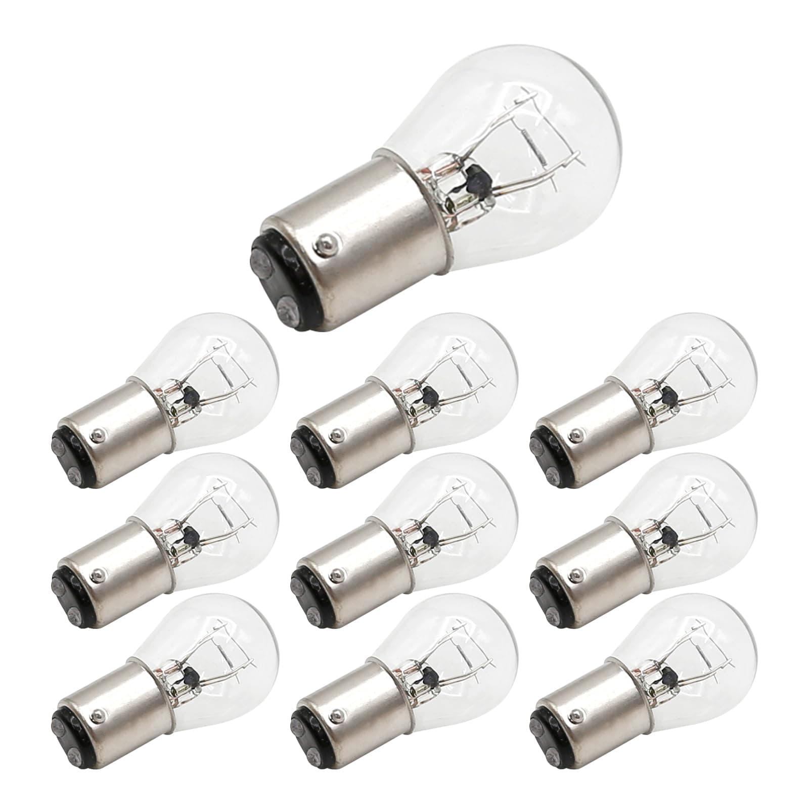 10 Pcs 6V 21/5W Tail Brake Light Bulb Tail Light Assemblies Compatible with Yamaha Compatible with Suzuki Compatible with Kawasaki Compatible with Honda for Car Motorcycle