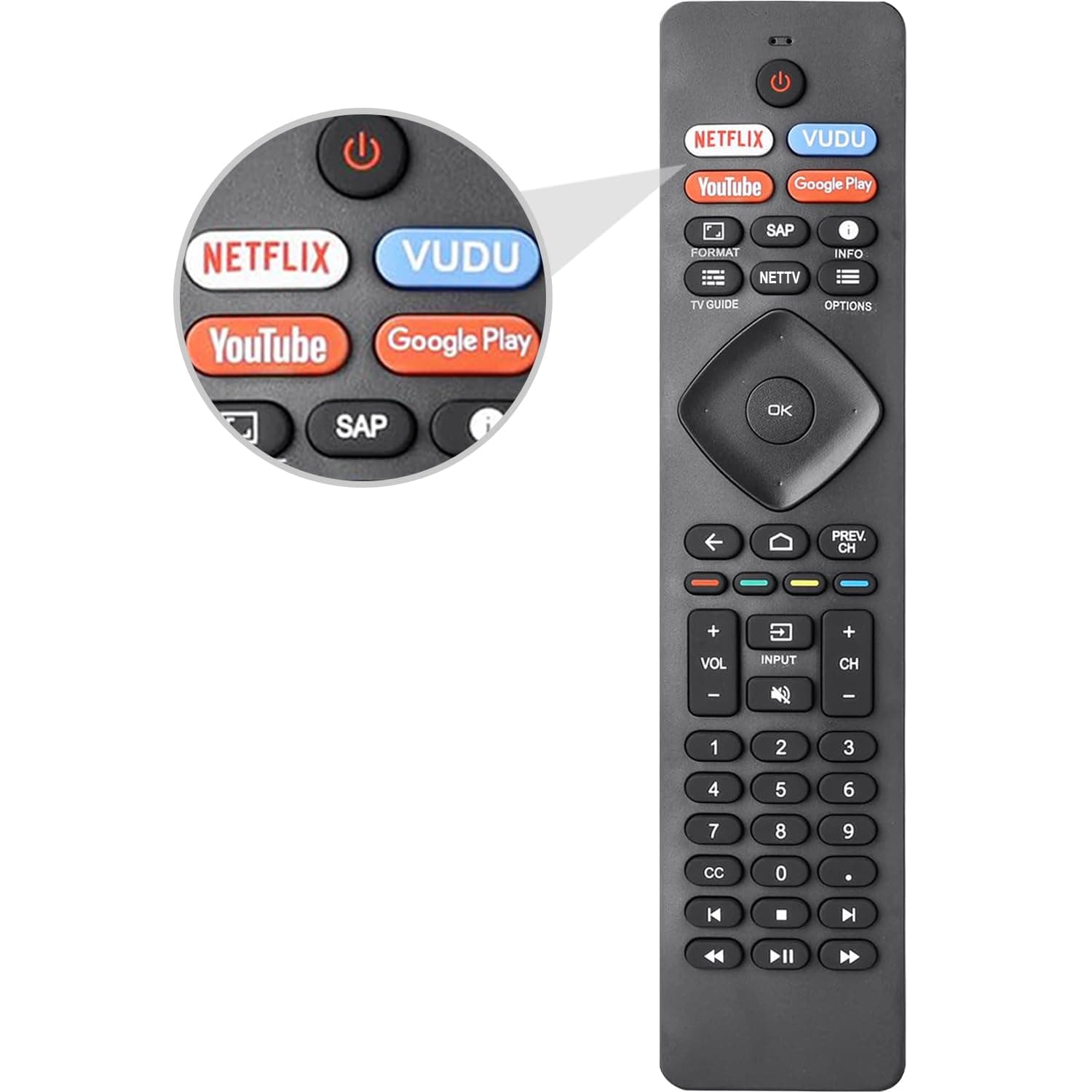 NH800UP RF402A-V14 Remote Control Replacement for All Philips Android LED LCD 4K Smart TV 43PFL5766/F7 50PFL5704/F7 55PFL5604/F7 55PFL5704/F7 65PFL5504/F7 65PFL5704/F7 75PFL5704/F7 65PFL5604/P7