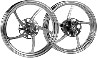 MOS Forged Aluminum Alloy Rims Wheels for Yamaha YZF R3 R25 MT03 MT25 2015-2023 and YZF-R15 MT-15 2018-2023 (Silver, R15 MT-15 2018-2023)