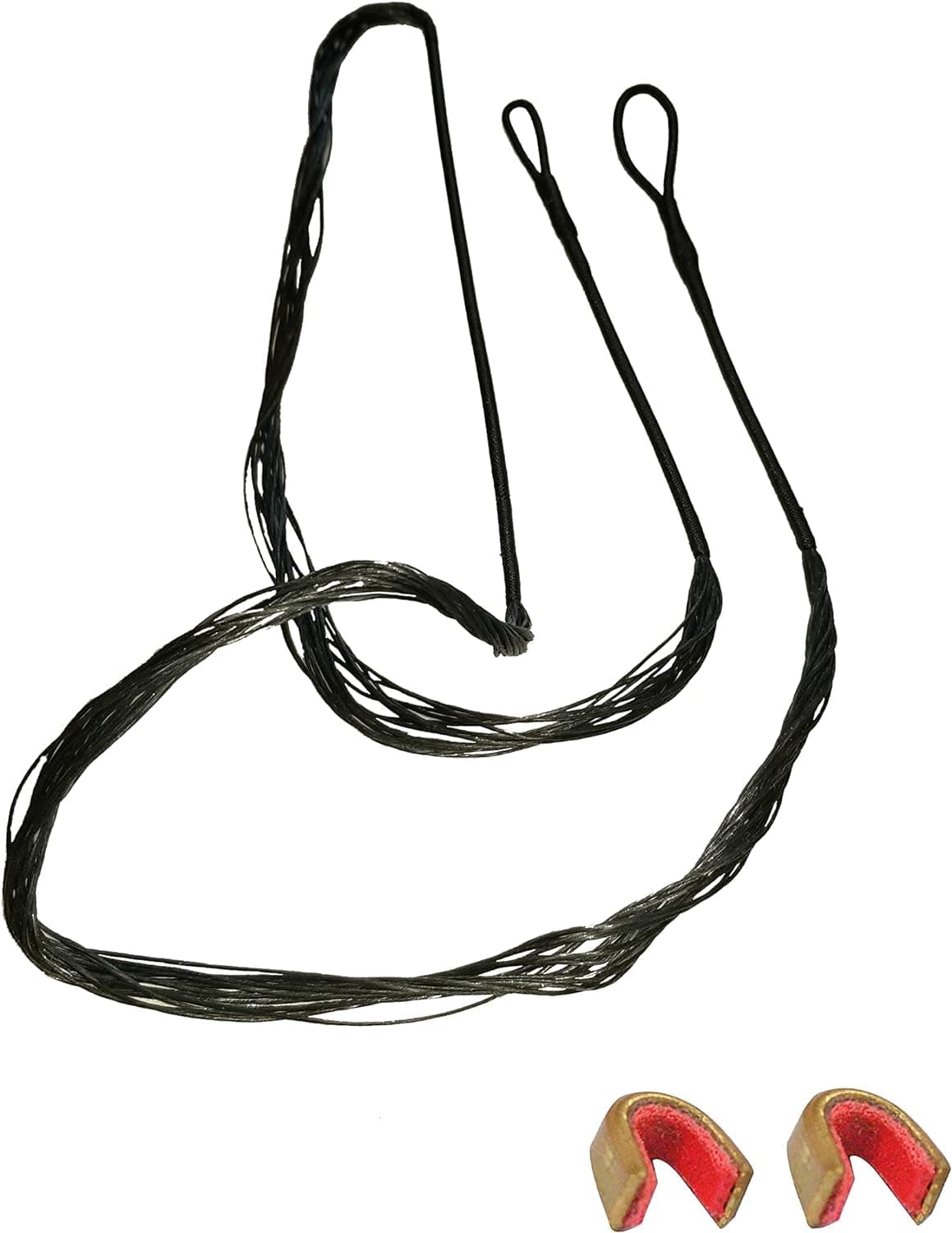 Dacron Bow String Replacement for Archery Recurve Traditional & Longbow Bows Bowstring - Sizes 12, 14, 16 Strands - Length Sizes 44-70 Inches, 2 Brass Nocks Included