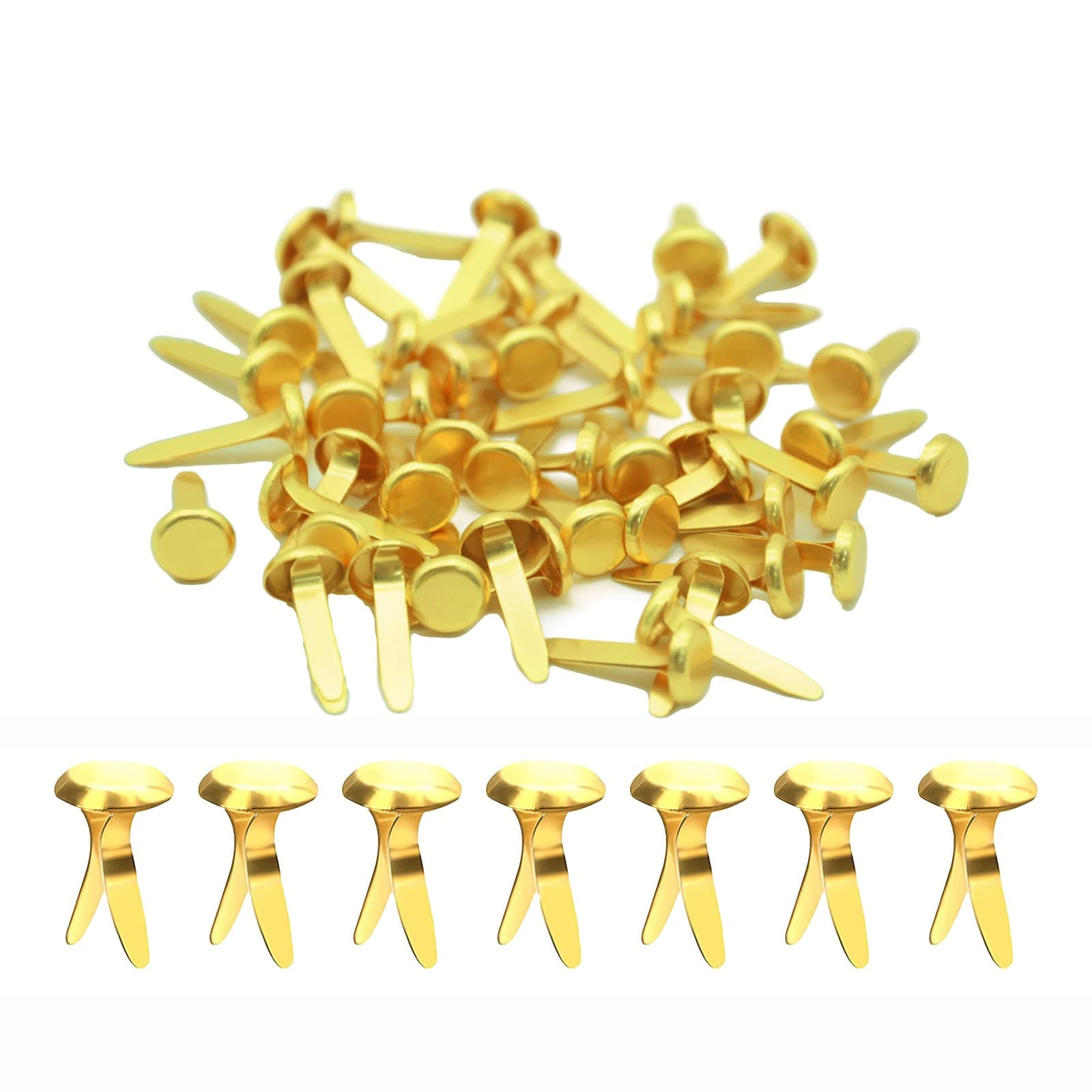 Split Pins, Metal Split Pin Craft Pins 50 Pcs Gold Pastel Mini Brads Round Brads for DIY Crafts Projects Scrapbooking Office