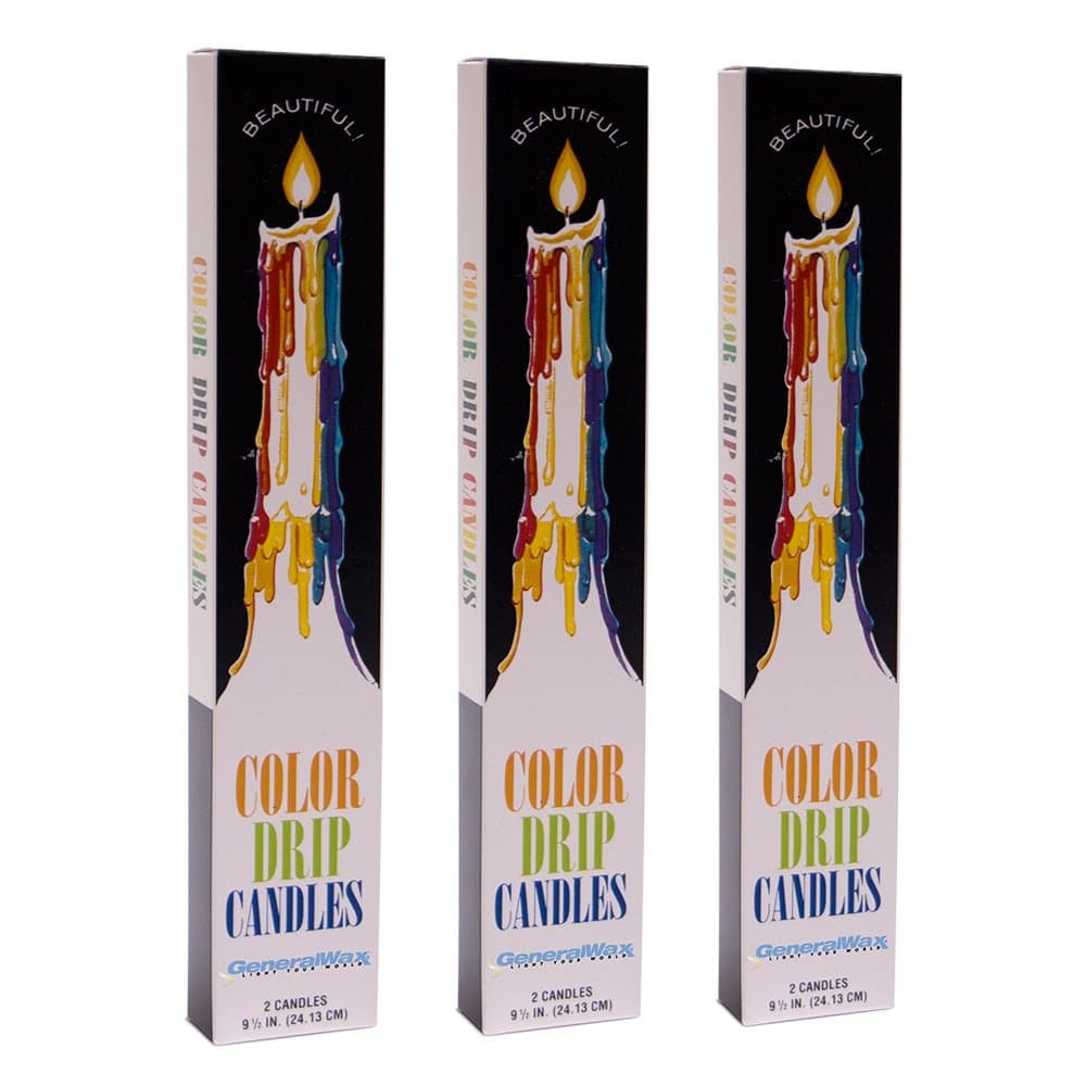 Color Drip Candles, 3-Pack (6 Candles Total)