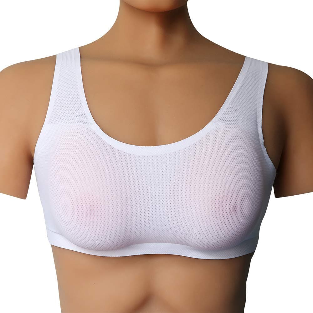 2-in-1 Silicone Breast Inserts Forms Waterdrop Fake Breast Mastectomy Bras Prosthetic Set