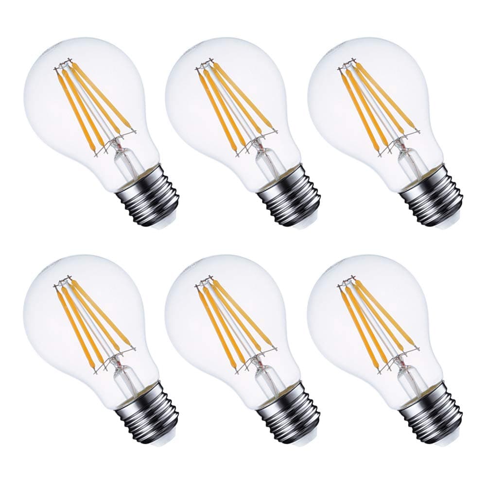 GMY 60 Watt Equivalent, E26 Base A19 Dimmable LED Filament Light Bulb, 8.3W Vintage Edison Bulb, 2700K Warm White, 6Pack