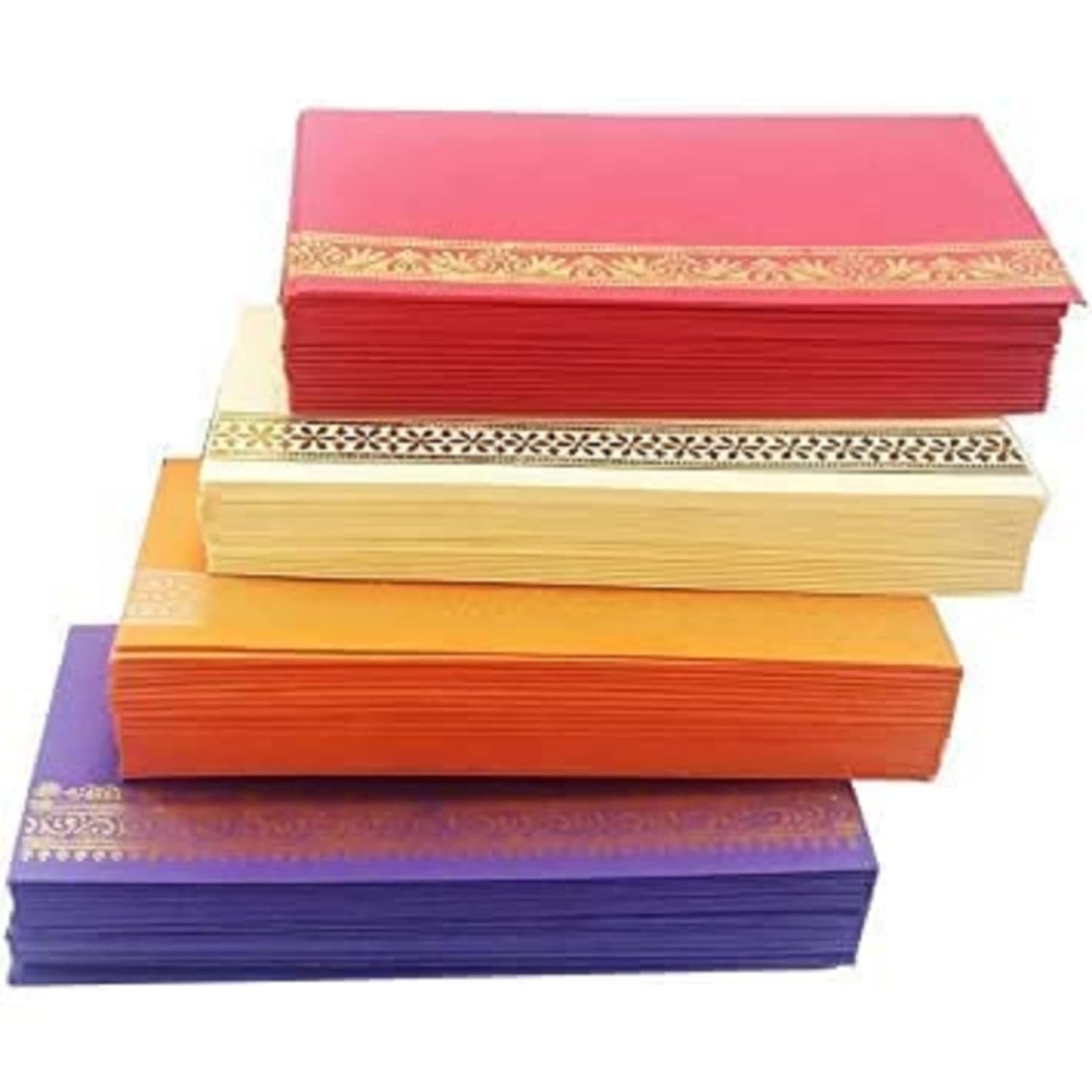 Peeplvalue Flower Designer 25 Pcs Multicolored Money Envelope, Shagun Envelop, Wedding, Engagement, Any Occasion Cash Gift Money Cover Made with Card Paper Sheet 7.4 X 3.8 inch