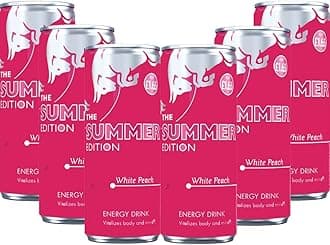 Energy Drink Summer Edition White Peach Flavour Drink Cans 250ml (6 x Cans)