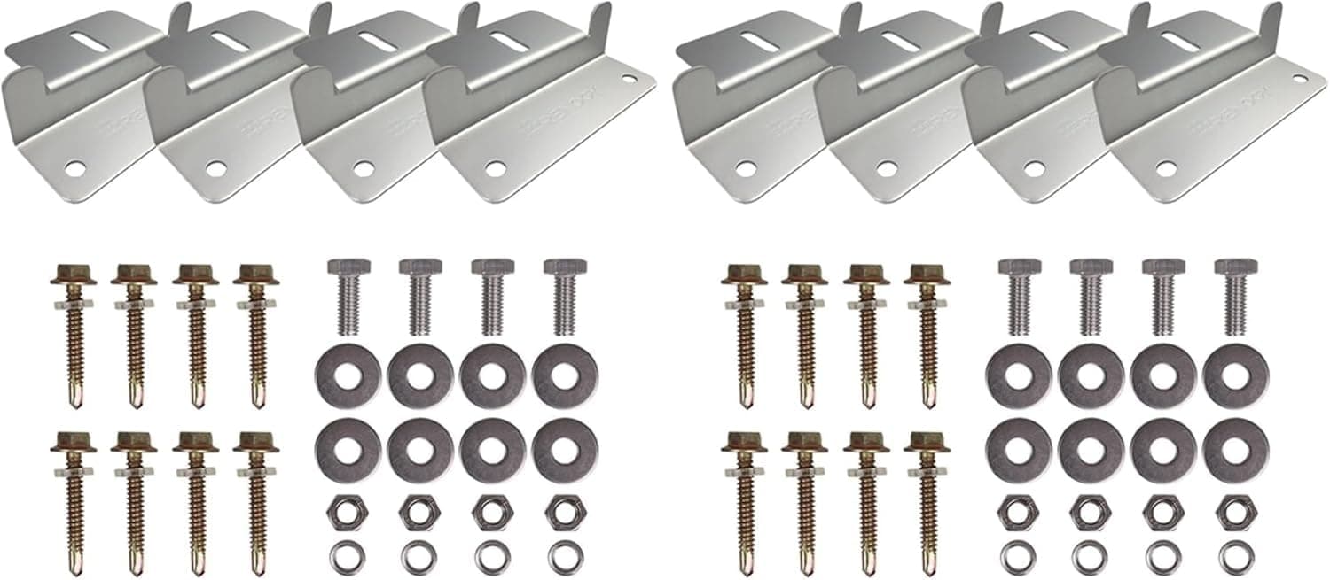 Renogy 2 Sets Solar Panel Mounting Z Brackets Lightweight Aluminum Corrosion-Free Construction for RVs, Trailers, Boats, Yachts, Wall and Other Off Gird Roof Installation, 2 Count