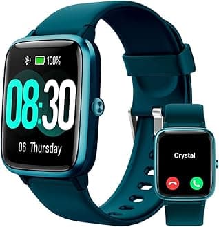 Smart Watch for iOS and Android Phones (Answer/Make Calls), Watches for Men Women IP68 Waterproof Smartwatch Fitness Tracker Watch with Heart Rate/Sleep Monitor Steps Calories Counter (Gem Green)