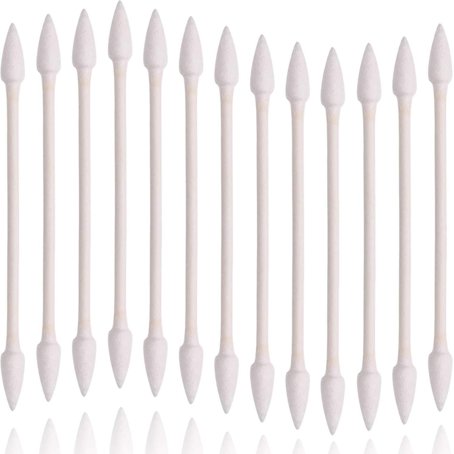 Precision Tip Cotton Swabs for Makeup,800 Count Double-Tipped Cotton Swabs with Paper Stick, 4 Packs, 200 Pieces 1 Pack (Pointed Shape)