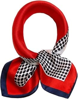 100% Real Mulberry Silk Scarf -21'' x 21''- Lightweight Neckerchief –Women Men Small Square Digital Printed Scarves