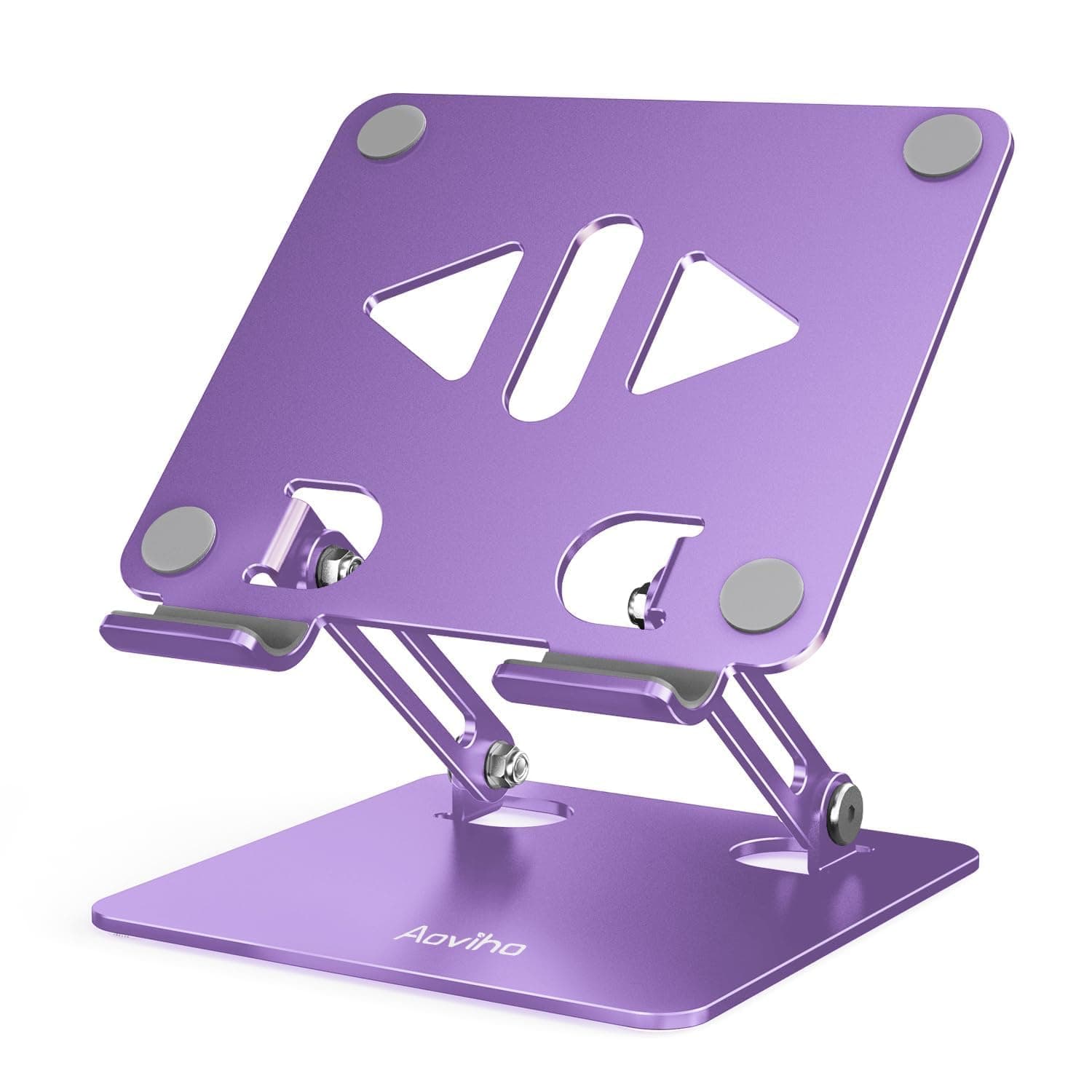 Tablet Stand Holder for Desk, Adjustable Desktop Tablet Holder, Foldable Aluminum Tablet Mount for iPad pro 12.9, iPad Air Mini, Samsung Galaxy Tabs Z Fold Kindle Fire 4-12 inch Purple