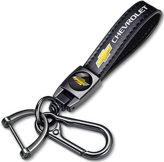 Genuine Leather Car Keychain Compatible with Chevy Series Car Key Chain Ring Accessories for Men and Woman