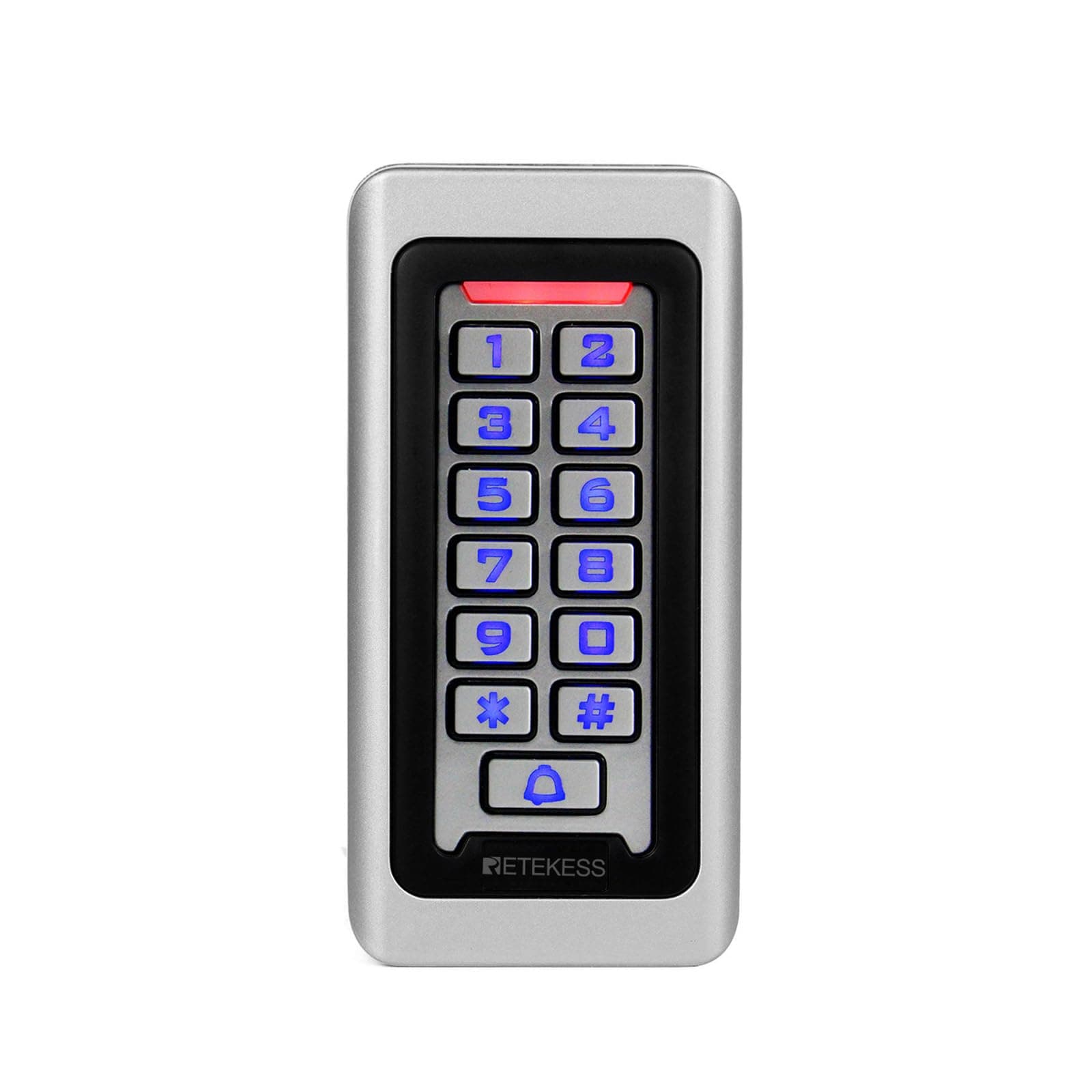 Retekess T-AC03 Access Control Keypad, IP68 Waterproof, Digital Keypad Metal, RFID 125KHz, 2000 Users, Wiegand 26, Backlight, Door Access Control System, for Apartment, Company, Warehouse, Garage