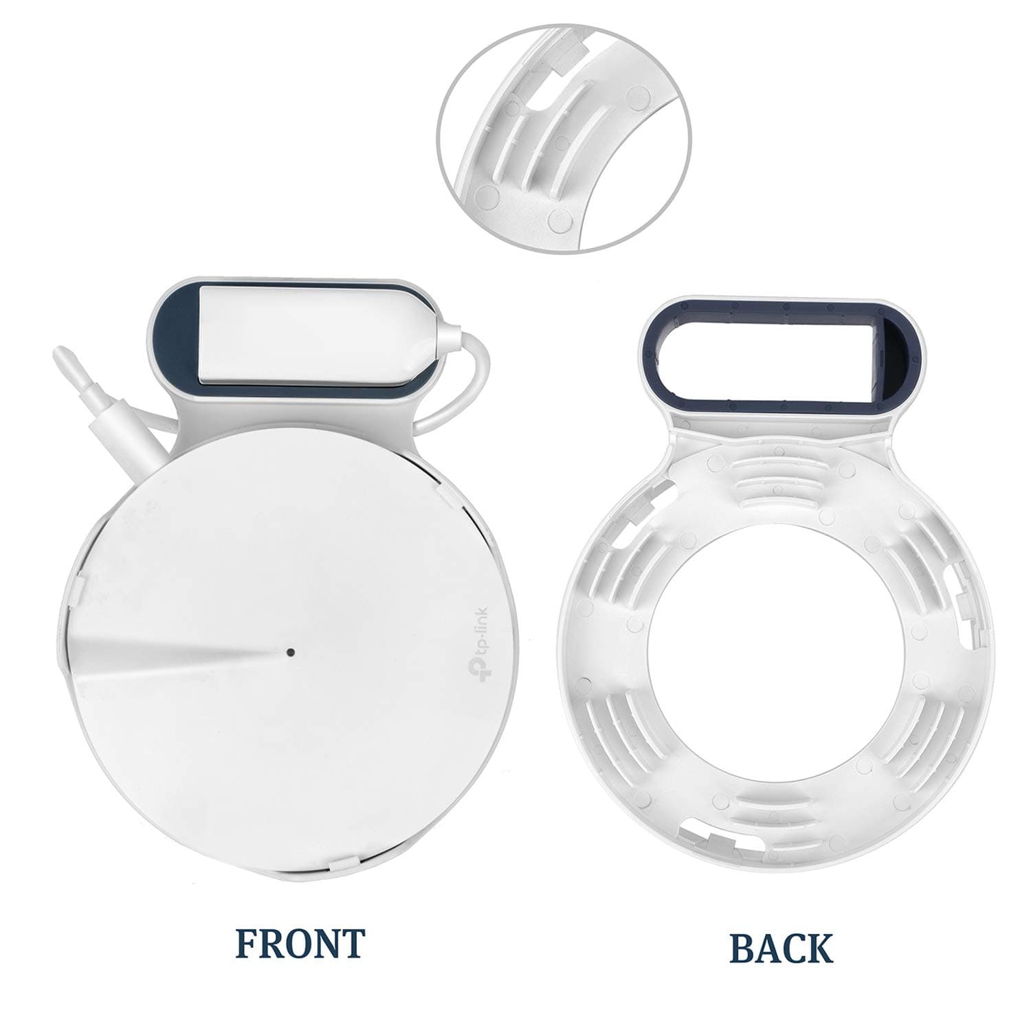 Wall Mount for TP-Link Deco M5 Whole Home Mesh WiFi System, Sturdy Bracket Holder Designed for TP-Link WiFi Router Excellent Cord Management without Messy Wires or Screws Fit UK Plug