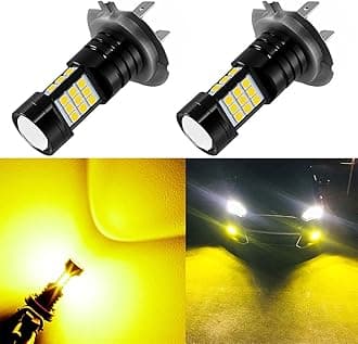 AUXLIGHT H7 LED Fog Light DRL Bulbs, 2400 Lumens Extremely Bright H7LL Bulbs Replacement for Cars, Trucks, Golden Yellow