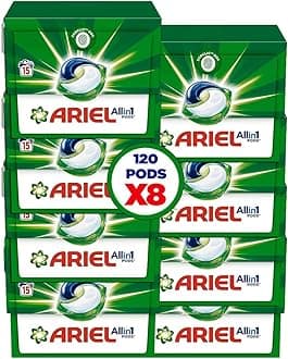 – Original All-in-1 Pods, 15 Count Laundry Detergent Pods. Cleans, Lifts Stains and Brightens (Pack of 8), 120 pods