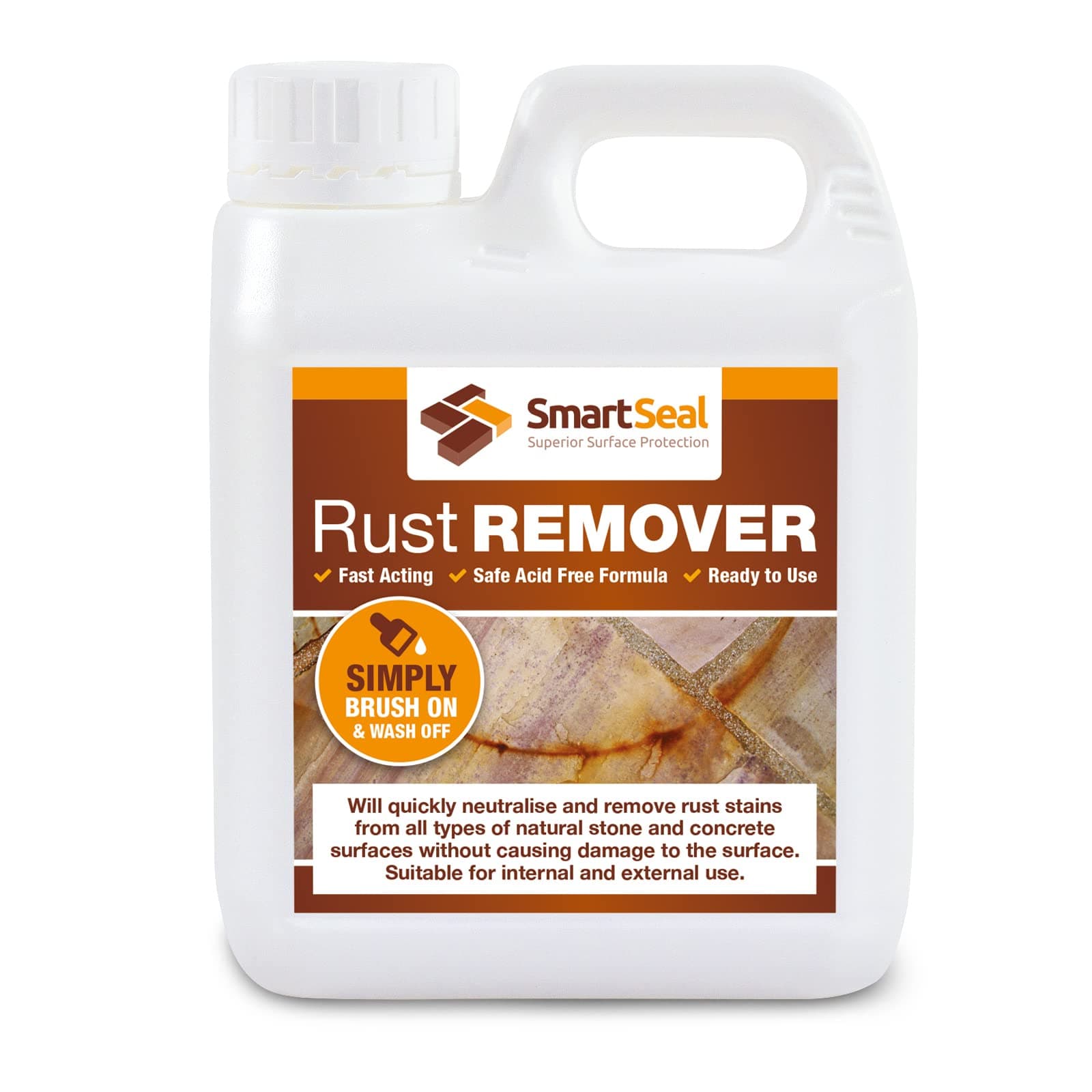 Rust Remover - 1L - Powerful Rust Remover for Metal, Stone, Porcelain, Concrete, Block Paving & Natural Stone. Fast Acting, Acid-Free Formula that Removes Spots & Stains from Rusting