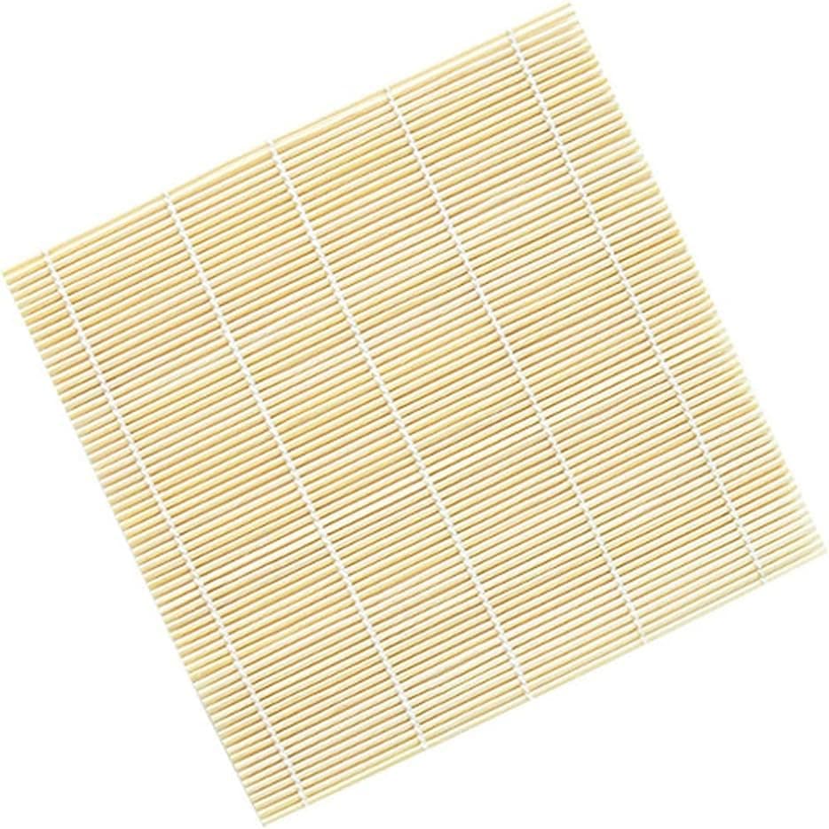 Yellow Bamboo Rolling Mat DIY Onigiri Rice Roller Sushi Roller Bamboo Sushi Rolling Mat Maker Square DIY Onigiri Rice Roller Sushi Mats Bamboo Specialty Plates, 1
