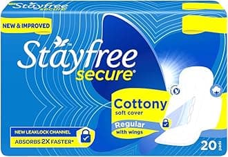 Secure Cottony Sanitary Napkins with Wings (20 Count)