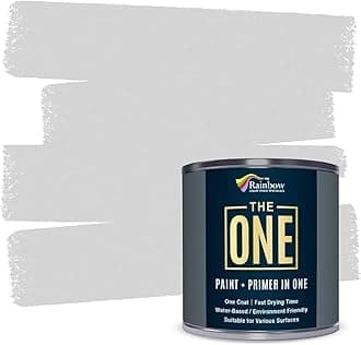 THE ONE All-In-One Paint & Primer - Light Grey Gloss, 2.5 L | Multi-Surface 1 Coat Formula | Easy Indoor & Outdoor Decorating for Home & Garden Walls, Floors & Furniture | Water-Based & Low VOC
